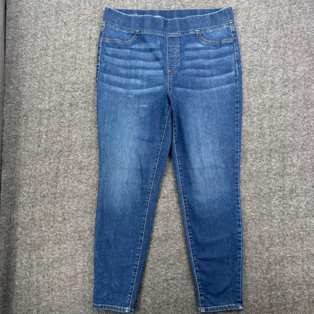 Talbots Flawless Pull-On Jeggings Womens 14 Blue Medium Wash Skinny Denim Pants